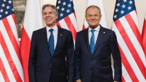 Premier Donald Tusk i Sekretarza Stanu USA Antony Blinken.